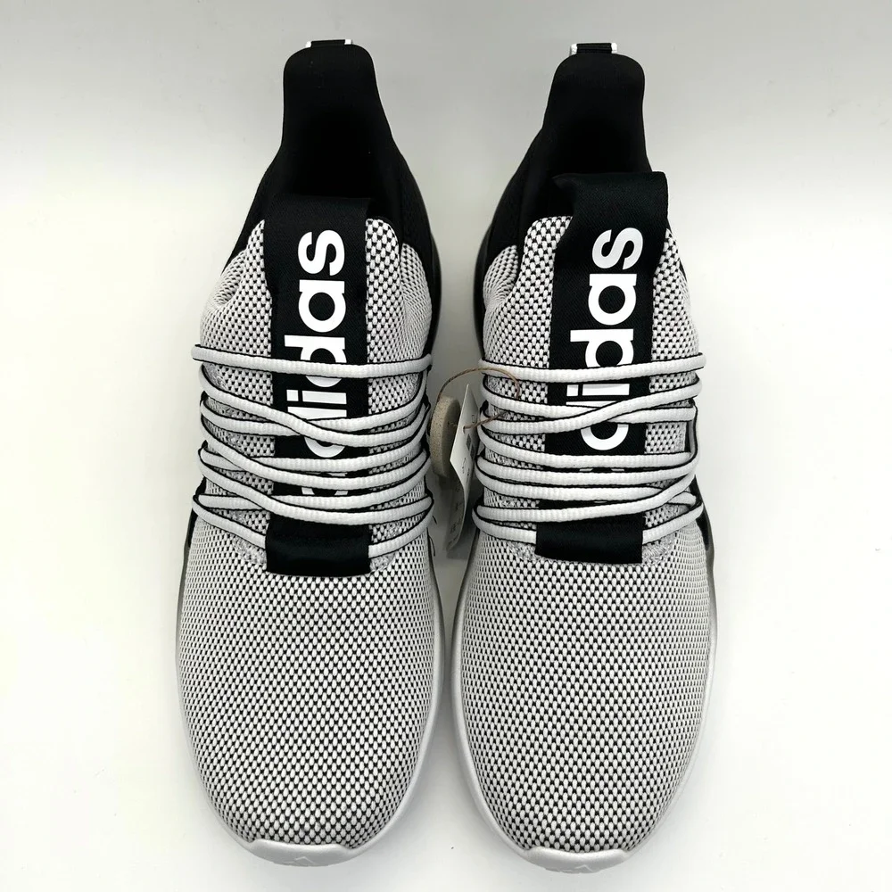 adidas Lite Racer Adapt 7.0 Shoes Mens 11.5 Black White Slip On Knit Sneakers